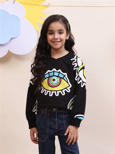 Unisex Black Eye Graphic Sweatshirt - Bold & Artistic Design for Kids ...