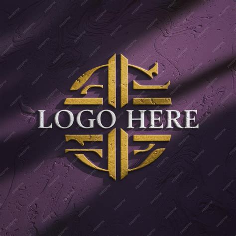 Premium Photo | A purple and gold logo that says logo here here here here