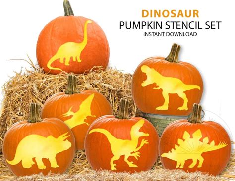61 Creative Dinosaur Pumpkin Carving Ideas: Easy Stencils, Templates ...