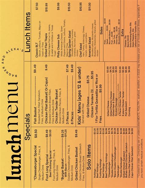 Bagner & Alexa's Ice cream & Cafe Menu - Updated November 2025