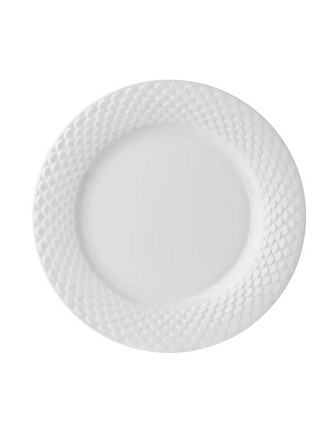 Buy Clay Craft Basic Dinner Plate Ripple 4 Piece 10.5" Plain White ...