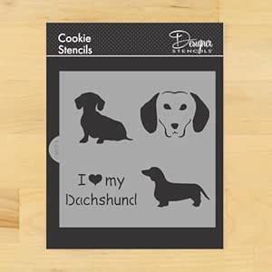 I Love My Dachshund Cookie and Craft Stencil CM024 by Designer Stencils ...