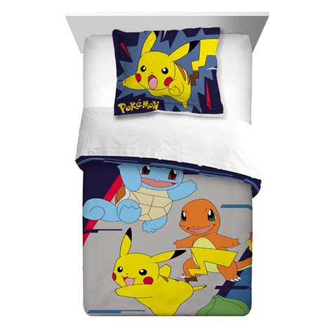 Buy Pokemon: Pikachu, Charmander, Squirtle & Bulbasaur Twin Comforter ...
