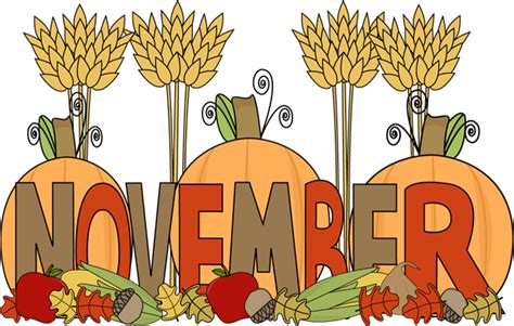 November Clip Art - November Images - Month of November Clip Art