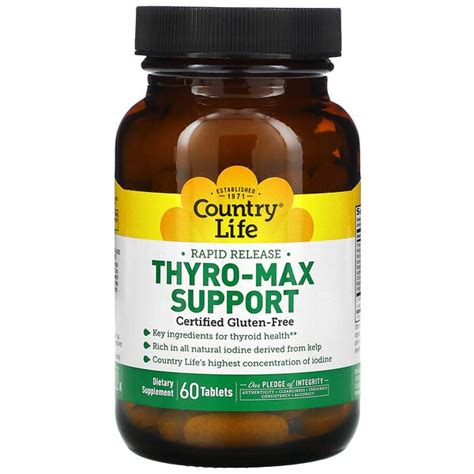 Country Life, Rapid Release Thyro-Max Support, 60 Tablets - iHerb