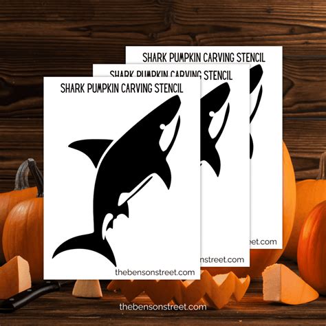Free Printable Shark Pumpkin Stencil for Easy Carving - The Benson Street