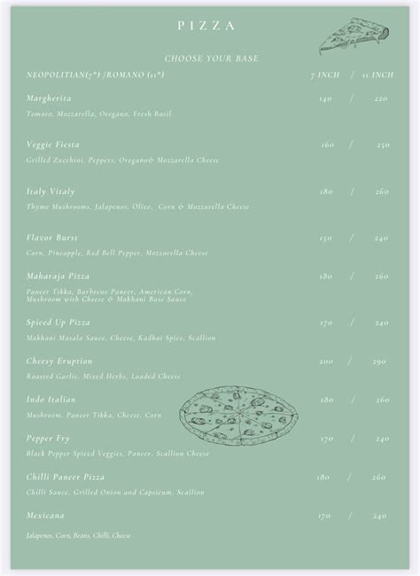 Menu at The Firangi Sutra ( vegetarian asian & continental ), Mysuru