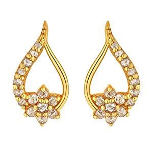 Joyalukkas 22k (916) Yellow Gold and Uncut Diamond Stud Earrings for ...