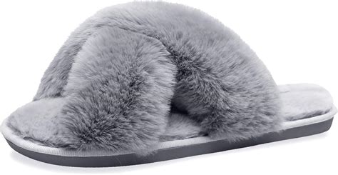 JIASUQI Women's Open Toe Slippers Fuzzy Fluffy House India | Ubuy