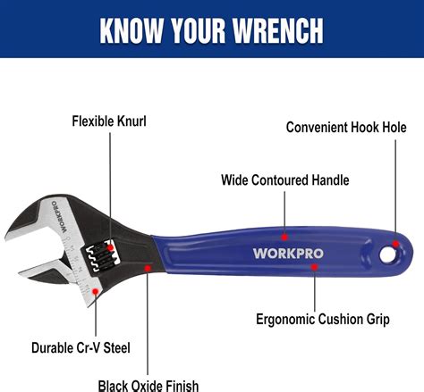 WORKPRO 2-piece Adjustable Wrench Set, 6-Inch & 10-Inch Wrenches, Wide ...