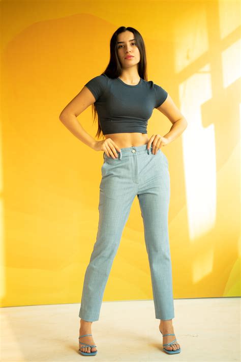 Buy Women's Blue Business Casual Pants Online In India