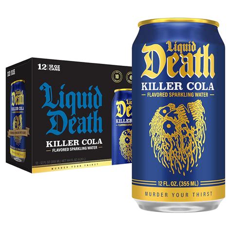 Liquid Death Soda-Flavored Sparkling Water - Killer Cola, Less Sugar ...