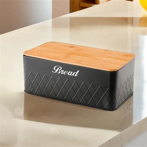 The Better Home Bread Box For Storage With Bamboo Cutting Board Lid Fo