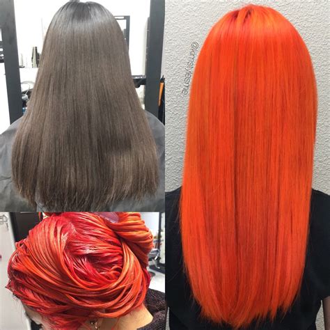Deep Brown to Bright Orange! Lovely! | Hair color orange, Orange hair ...