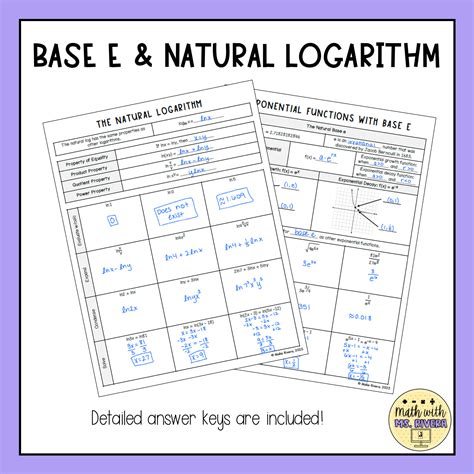 Image result for Natural Log Practice Problems