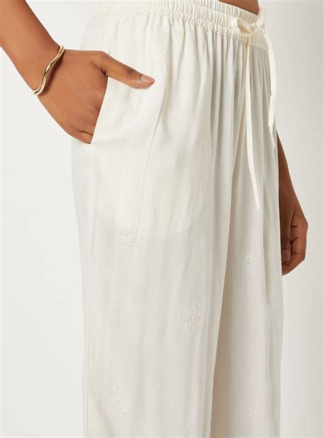 Buy Women Embroidered Palazzos with Lace Online at just Rs. 699.0 ...