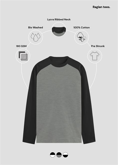 Black Charcoal Melange Raglan T-Shirt | UR37 – TeeTalkies