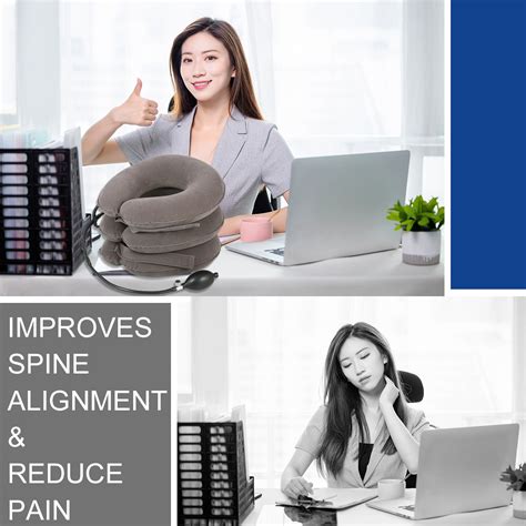 Buy ਪਿੰਕਡ ਨੇਕ ਸਟ੍ਰੈਚਰ ਸਰਵਾਈਕਲ ਟ੍ਰੈਕਸ਼ਨ ਡਿਵਾਈਸ 3 ਟਿubeਬ ਕੁਇੱਕ ਇਨਫਲੈਟ ...