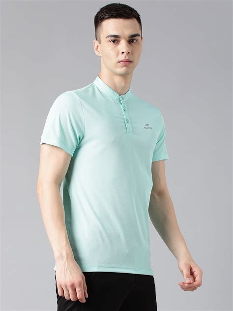 Alcis Men's Mint Green Anti-Static Drytech+ Slim-Fit Training Polo T-S