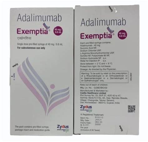 Covid 19 Injection - Exemptia Adalimumab 40 Mg Wholesale Trader from ...