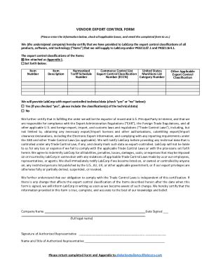 Image result for Export Control Form