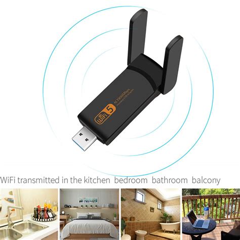 Dual Band USB 3.0 WiFi Wireless Dongle Lan Network Adapter 5GHz 2.4GHz ...