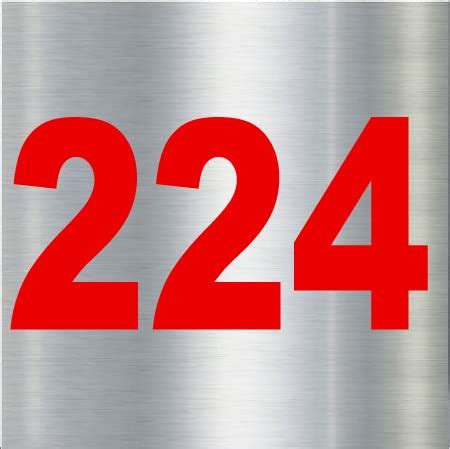 Number Plate 224 Room, Door No,Rack Numbers Warehouse, Steel Brushed ...