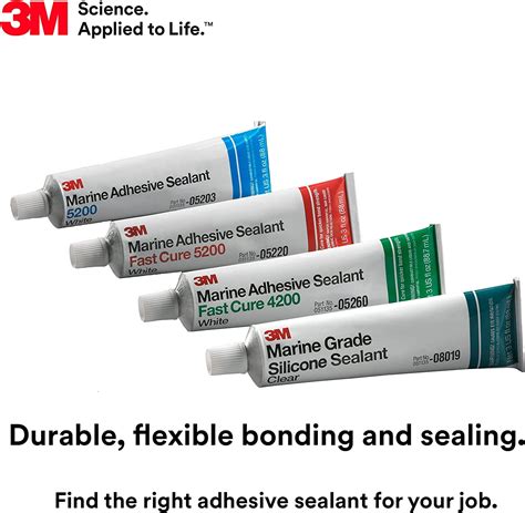 Buy 3M Marine Adhesive Sealant Fast Cure 5200 (05220) Permanent Bonding ...