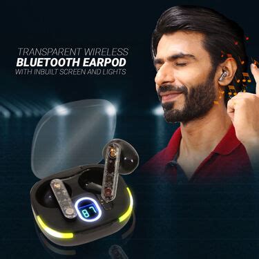 Transparent Wireless Bluetooth Earpods with Inbuilt Screen And Lights ...