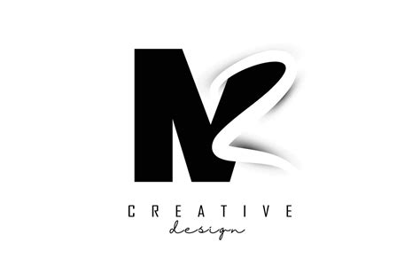 MZ Logo monogram with middle slice on blackground design template Stock ...