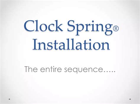 Image result for Clock Spring Installation