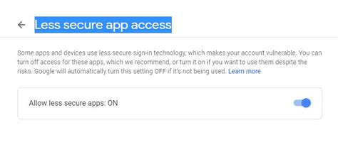 Image result for Gmail Less Secure App Access