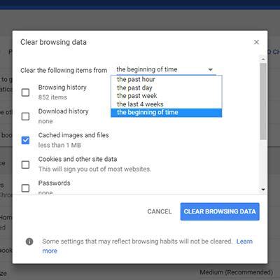 Image result for Clear Browser Cache Windows 10