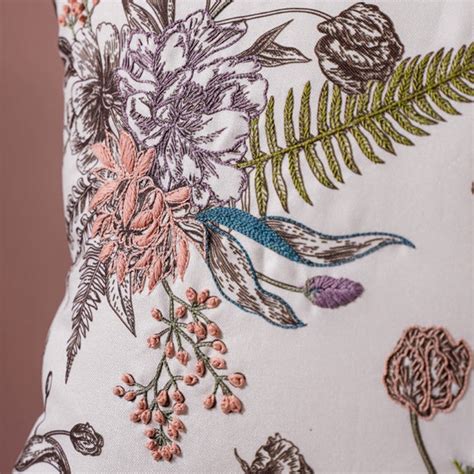 Bouquet Cushion Cover With Hand Embroidery 16 x 16 Inch