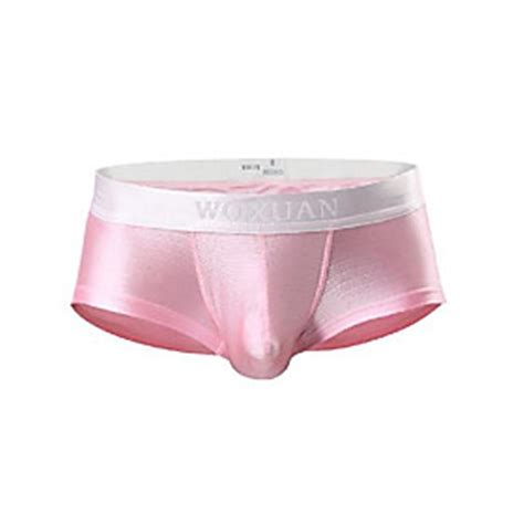 Men's Solid Colored Boxer Briefs Super Sexy 1 PC Youth U-convex briefs ...