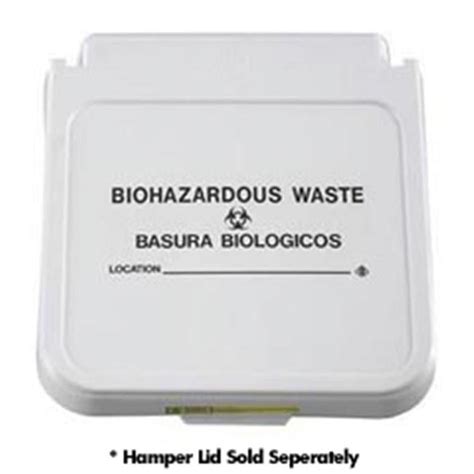 Laundry Hamper Lid Label - Biohazardous Waste - Black Lettering ...