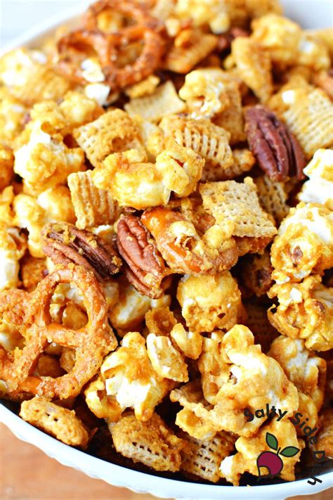 Caramel Popcorn Snack Mix with Chex - WOW! | Salty Side Dish