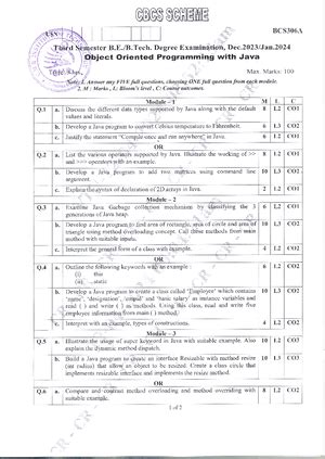 BCS306A - Model question paper for Java - BCS306A Page 0 1 of 02 Model ...