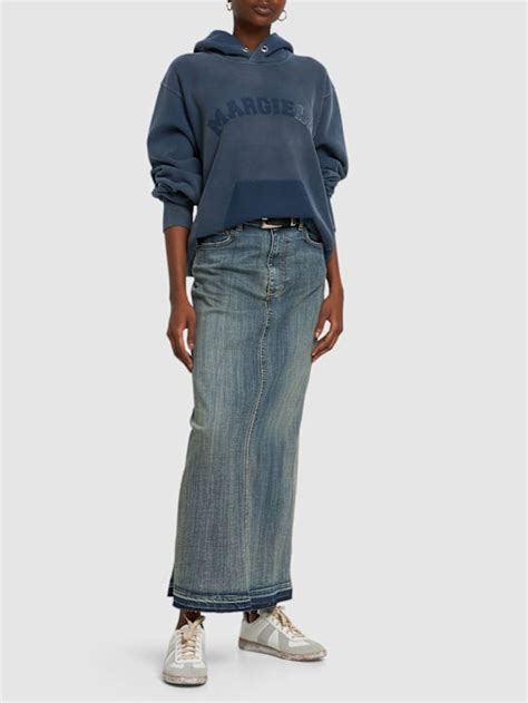 Faded logo cotton jersey hoodie - Maison Margiela - Women | Luisaviaroma