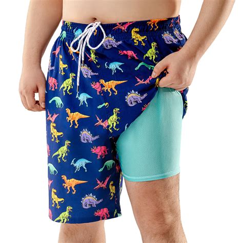BRISIRA Big and Tall Mens Swim Trunks with Compression Liner Swimsuit ...