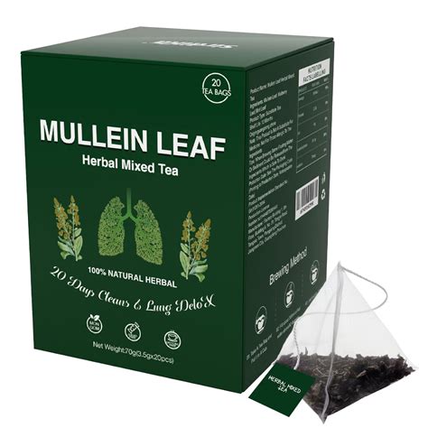 Amazon.com : Mullein Leaf Tea, Mullein Tea Bags for Lungs Cleanse and Respiratory Support ...