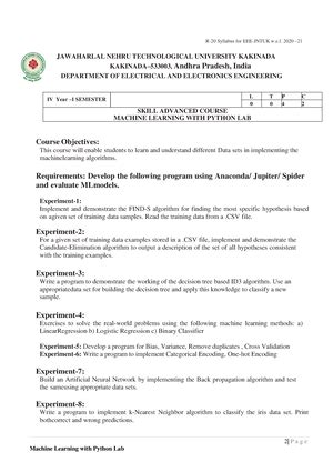 ML July -2022 - Previous year paper of ML JNTUK - III B. Tech II ...