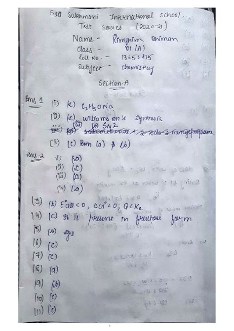 Chem test series - It is a solved pre board question paper - Sri ...