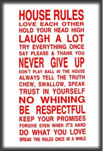 Poster Hosue Rules Large Poster sl-8265 (Large Print, 36x24 Inches ...