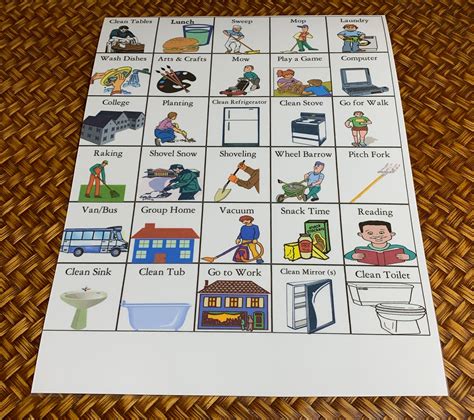 Buy Visual Schedule Daily Chore Chart for Adults, 60 Autism PECS ...