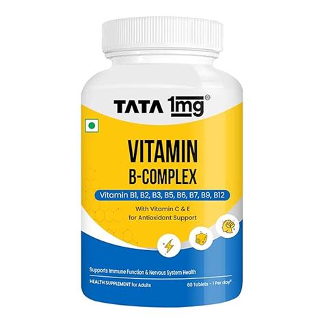 Tata 1mg Vitamin B Complex Capsules with 100% RDA for B1,B2,B3,B5,B6 ...