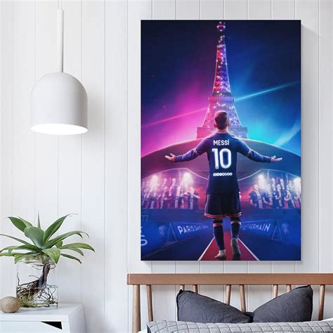 Buy Lionel Messi Paris PSG Poster Modern Family Canvas Painting Wall ...