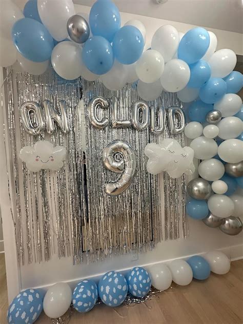 LaVenty 43 PCS Silver On Cloud 9 Balloons Decoration India | Ubuy