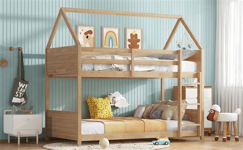 Harper Orchard House Floor Bunk Bed With Headboards, Footboards And ...