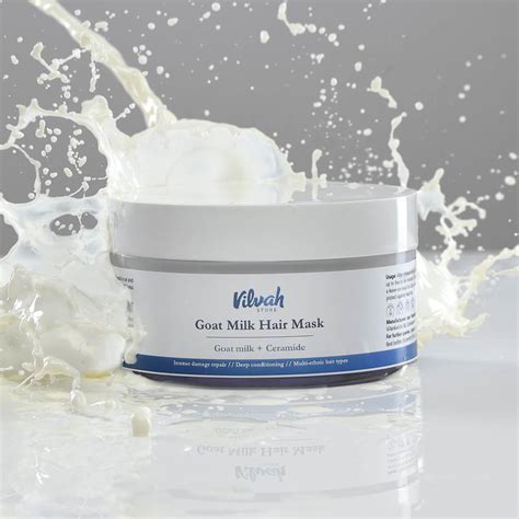 Buy Vilvah goat milk hair mask online for dry damaged hair